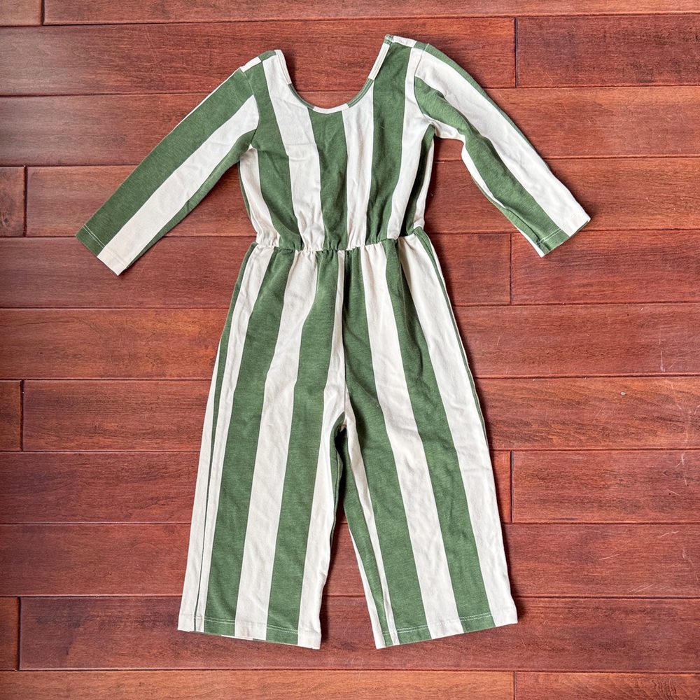 Alice and Ames - Green Striped Jumpsuit